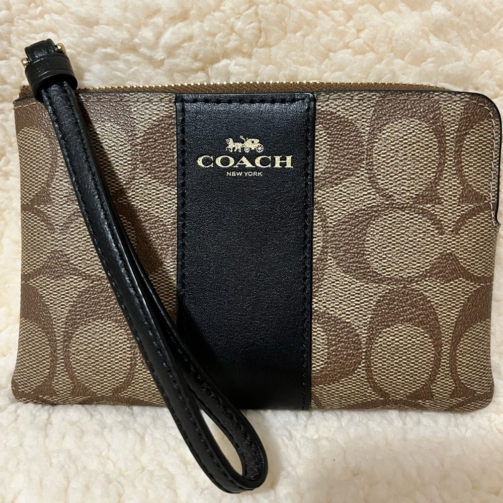Coach Brown and Black Wristlet